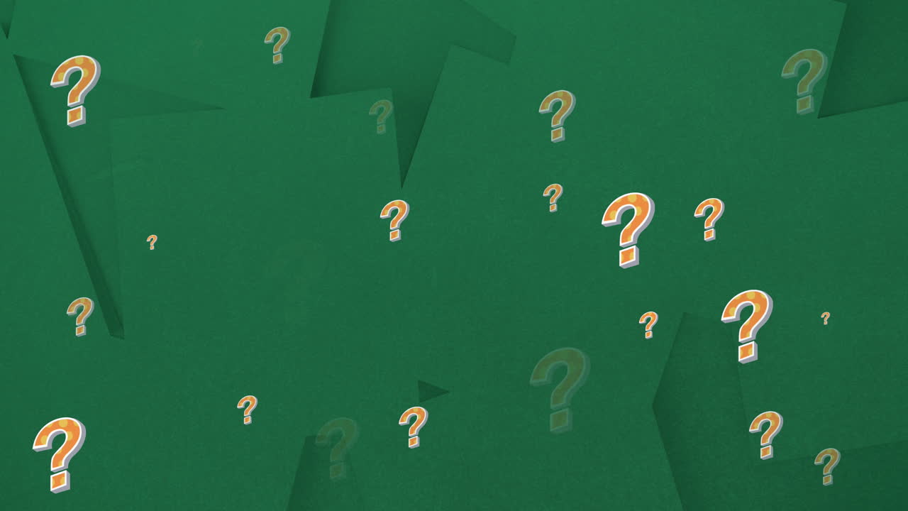 Animation of question marks over green background