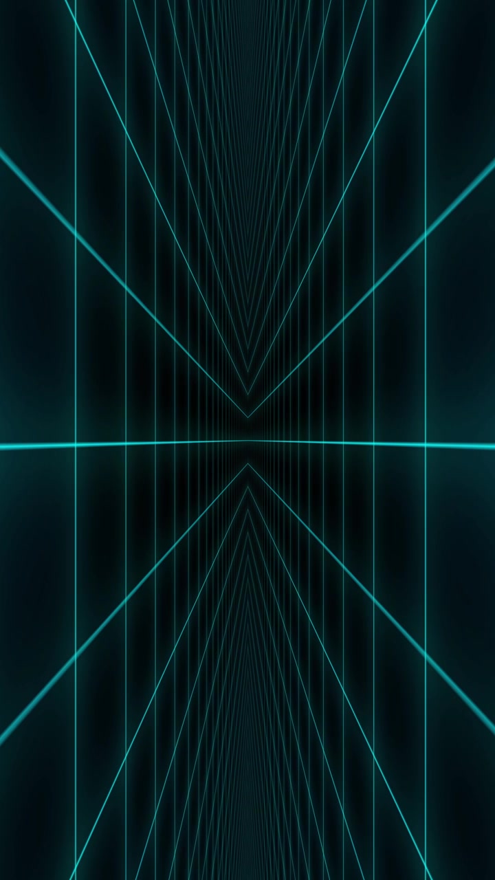 Abstract Blue Neon Grid Lines Moving in Perspective