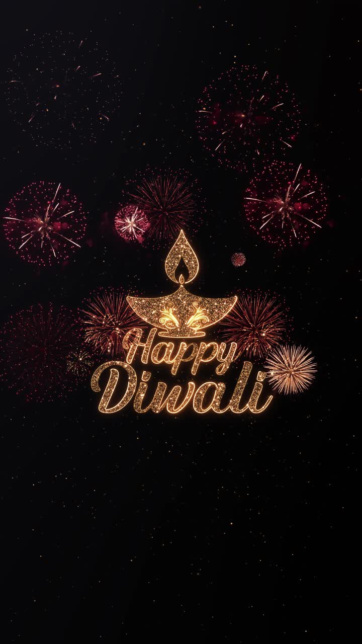 Gylden baggrund med glædelig diwali deepavali lysfest-hilsen og dekorative lys