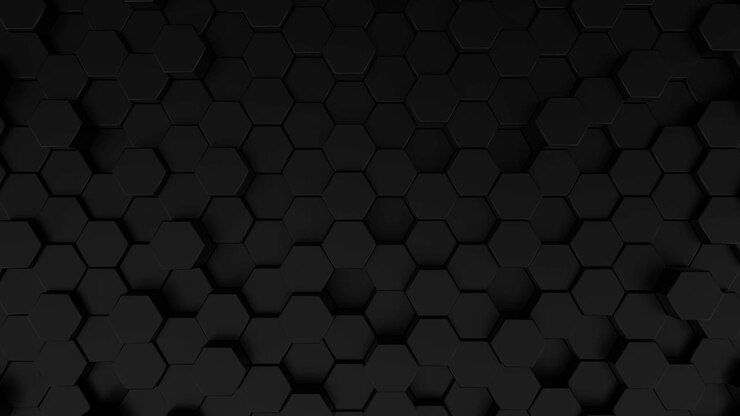 Abstract Black Honeycomb Background. 3D 4K Video.