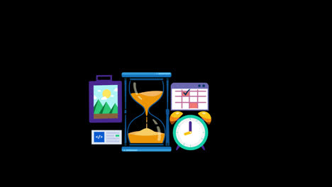 Time-Management-icon-calendar-and-clock-Schedule-business-event-concept-animation-with-Alpha-Channel.