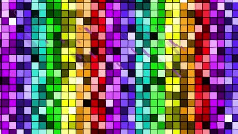 animation of rainbow flag made from colorful squares