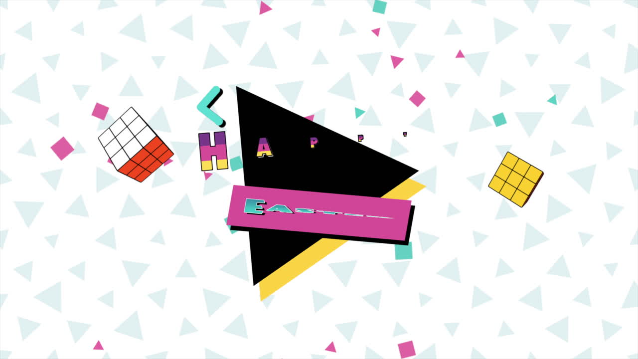 Design colorato e geometrico per banner o poster di Buona Pasqua