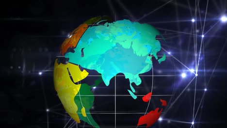 animation of network of connections with globe