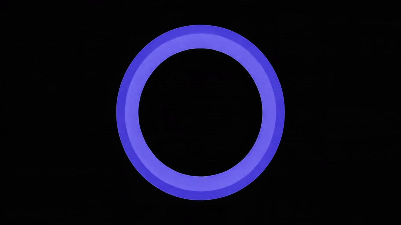 Abstract Blue Circle Morphing into Spiky Shape on Black Background
