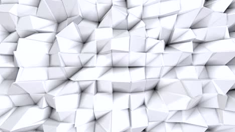 superficie simple de baja poli 3d como visualización matemática. fondo de baja poli geométrico suave de polígonos grises blancos puros. fondo de bucle sin costuras 4k full hd con espacio de copia