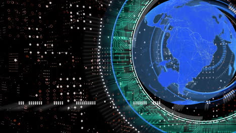 3d earth globe on black background