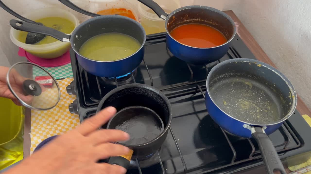Preparing sauces for Mexican food