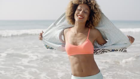 girl enjoy on holidays beach
