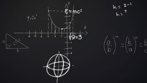 animación de ecuaciones matemáticas sobre un fondo negro