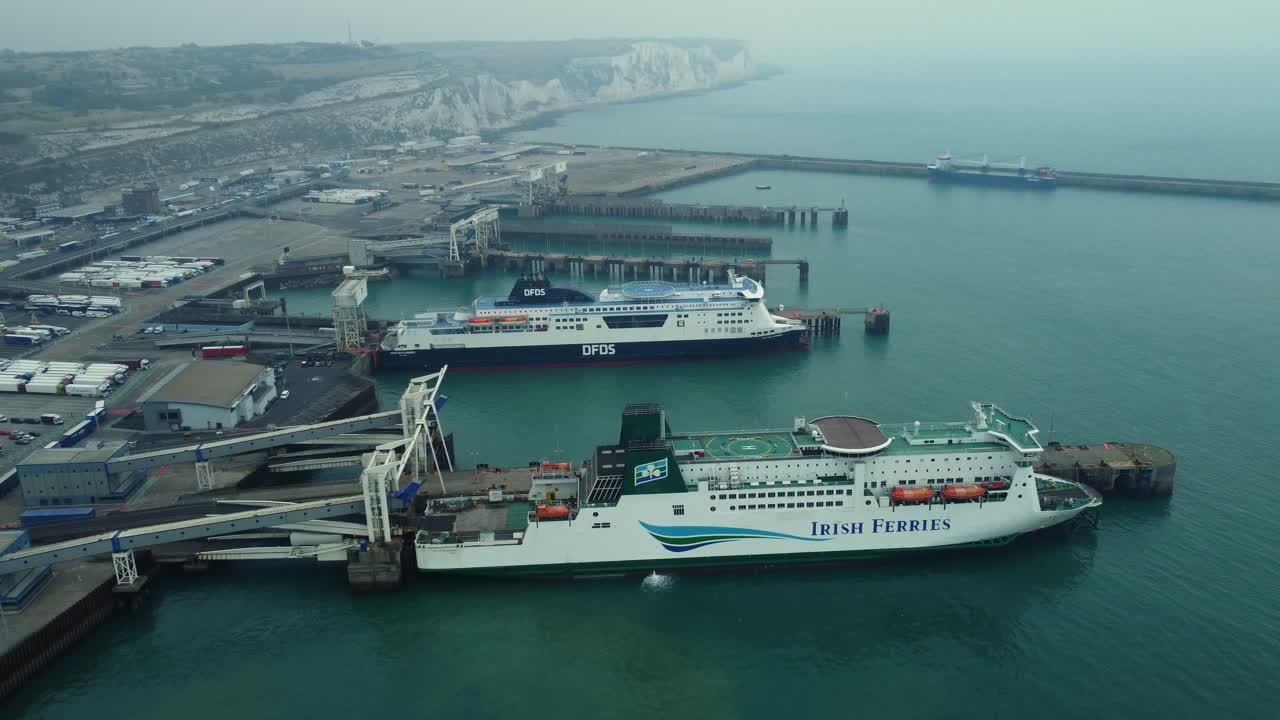 Ferry ships in a harbor
