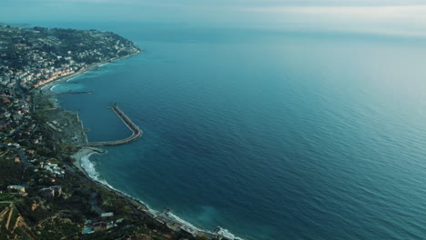 coastal cityscape view from above