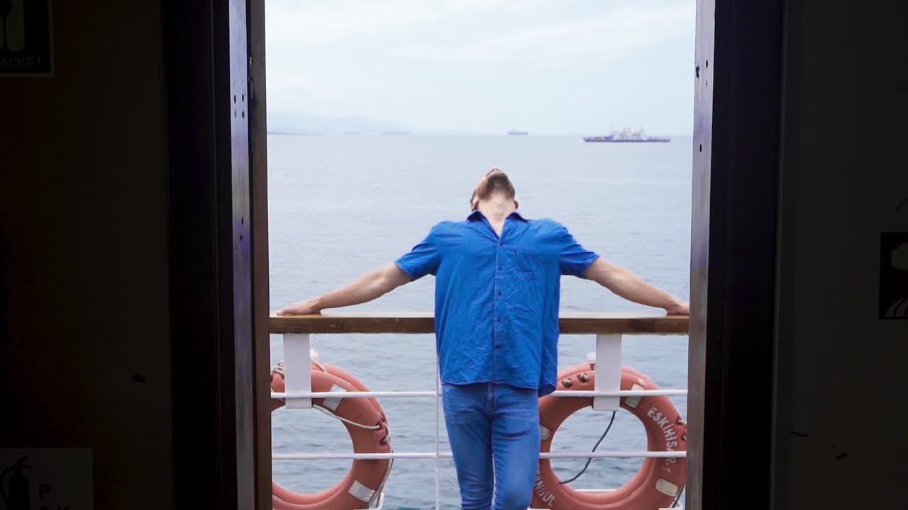 Traveling on the ship.