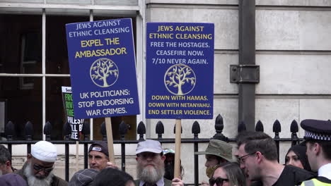 jewish community members protest against ethnic cleansing, call for ceasefire, and express views on middle east conflict