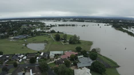 aerial view of windsor bridge from afar during the floods