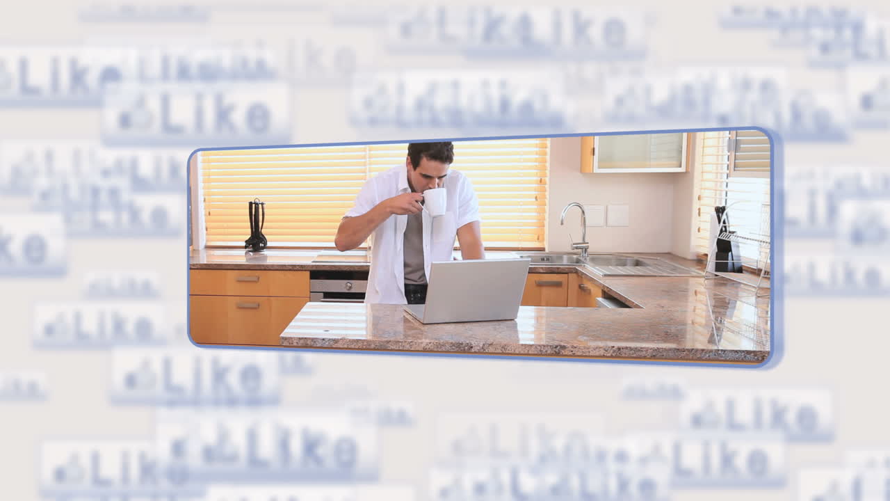 hombre usando las redes sociales