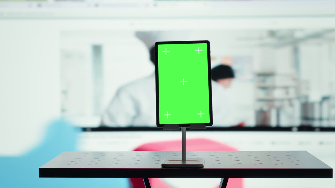 Vertical video Chroma key tablet and trending entertainment videos online dashboard