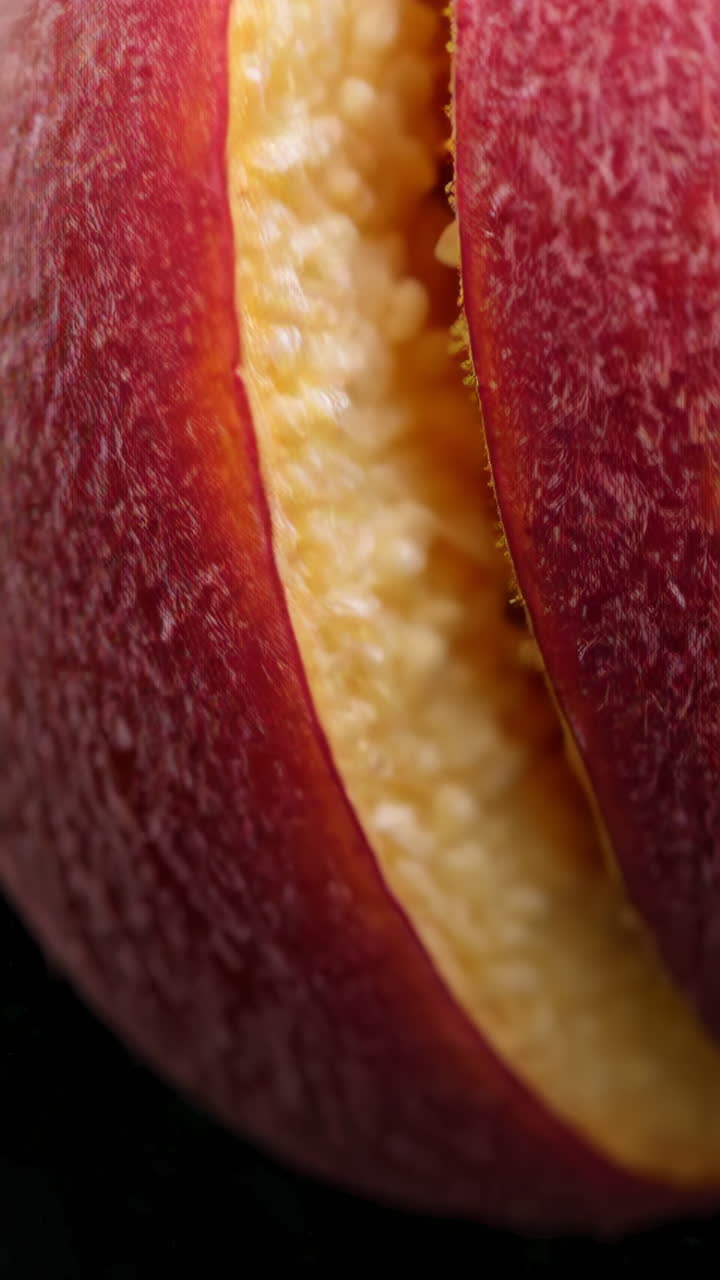 Close-up of a Sliced Peach