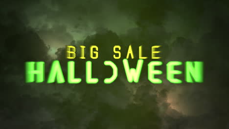 halloween big sale on dark storm sky with cloud