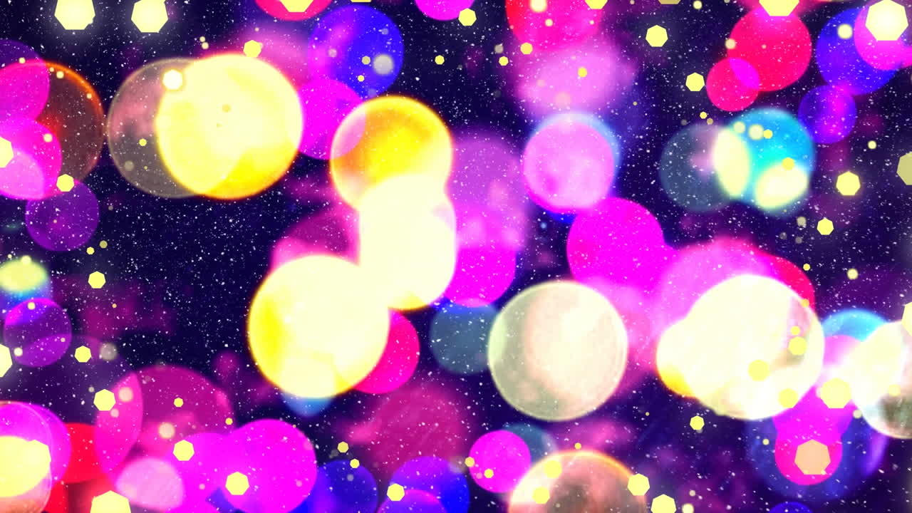 검은 바탕 위에서  ⁇ 박이는 크리스마스 요정 불빛의 애니메이션