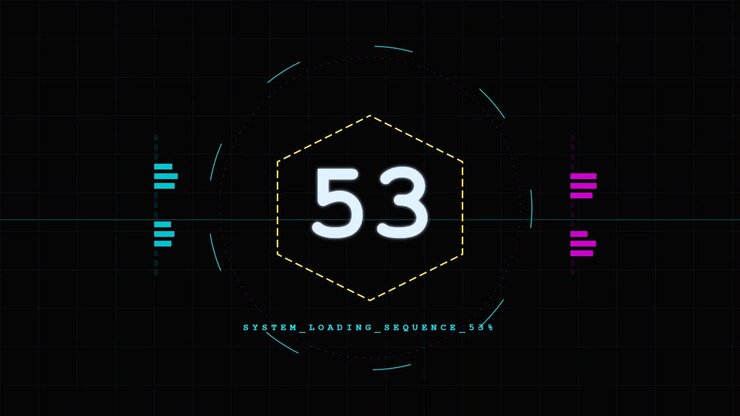 Digital Loading Sequence With Glitch Effects and Percentage Counter