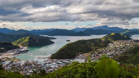 Picton-Ist-Eine-Stadt-In-Der-Region-Marlborough-Auf-Der-Südinsel-Neuseelands---Zeitraffer