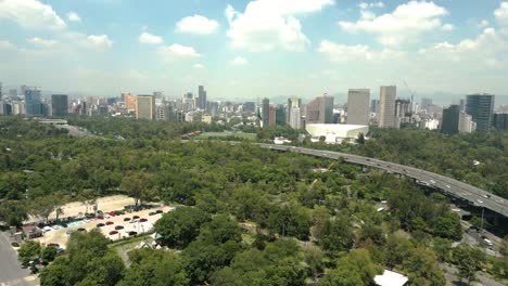 Drone-getting-close-Campo-Marte-in-Mexico-City