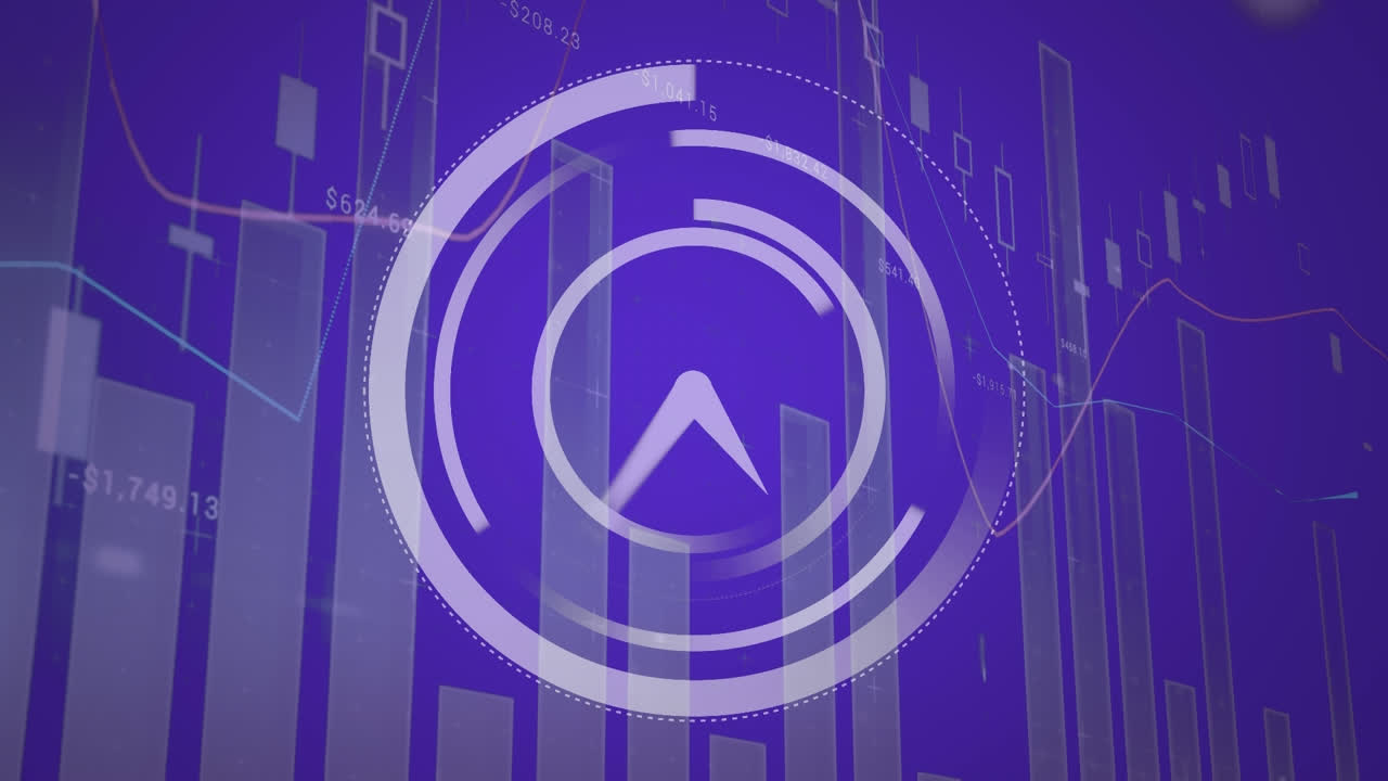 Animation of data processing over clock moving