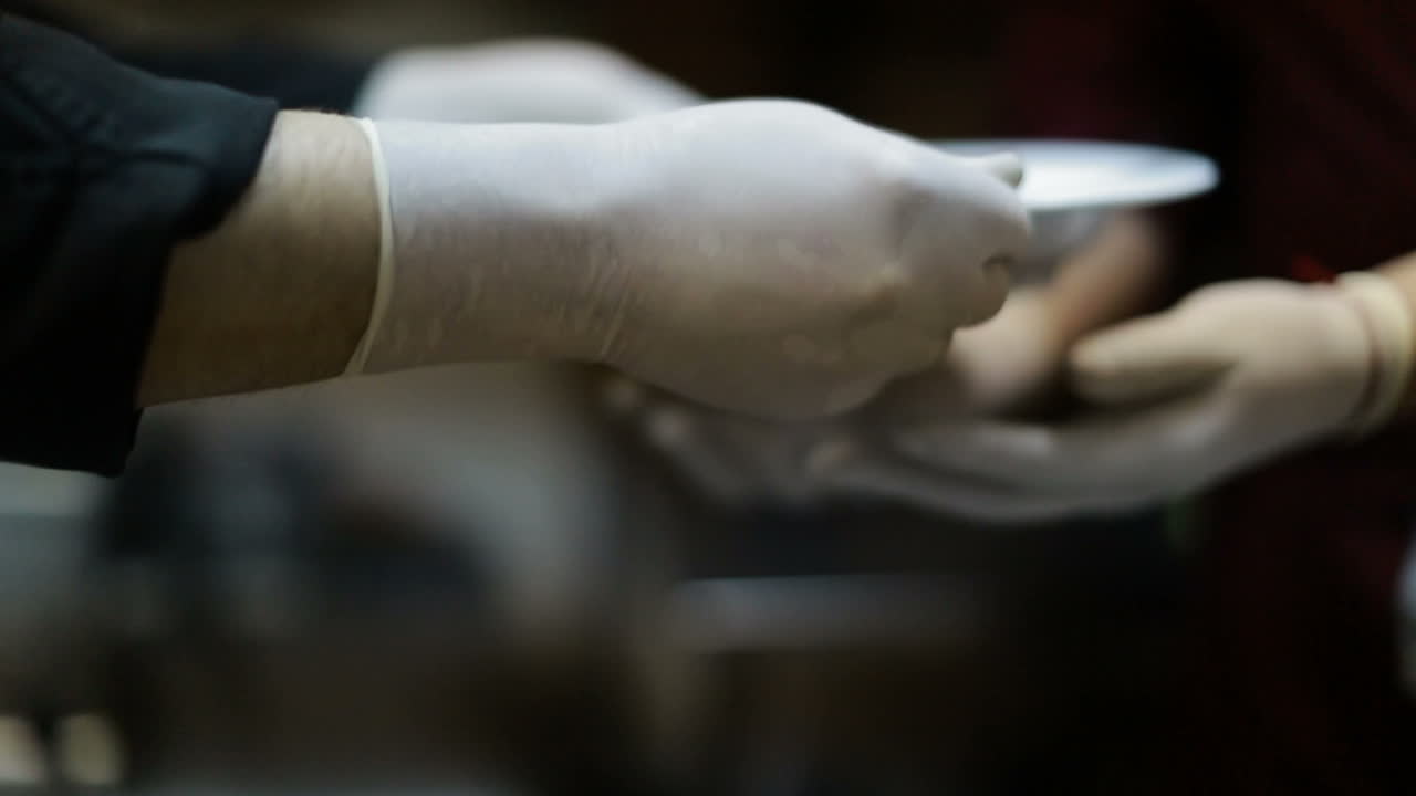 Cook Giving Ready Meal. Cook giving to waitress ready to serve meal