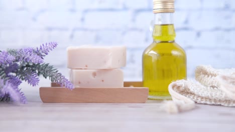 lavender soap and olive oil spa set