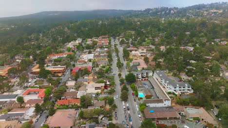aerial view of a charming coastal town
