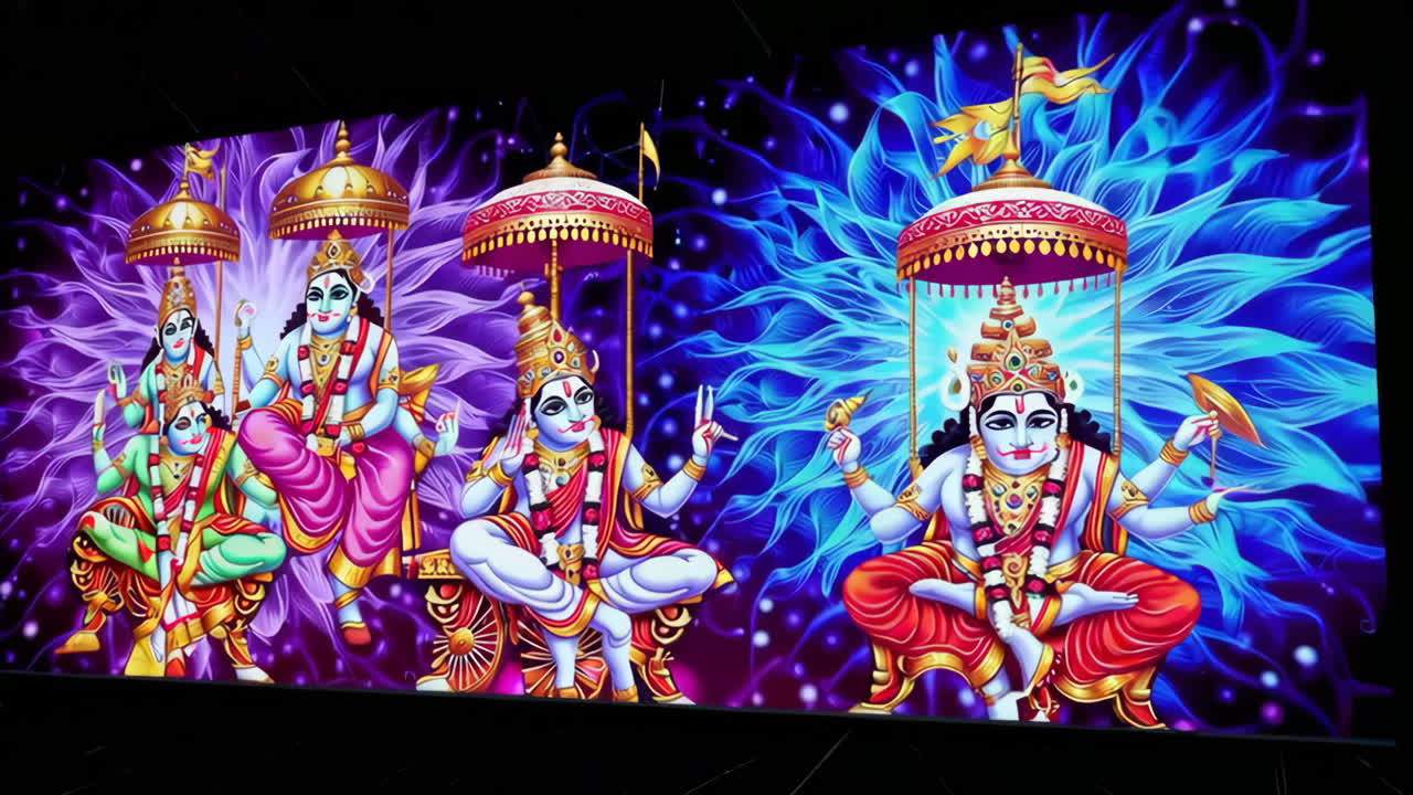 Hindu Deities in Chariots