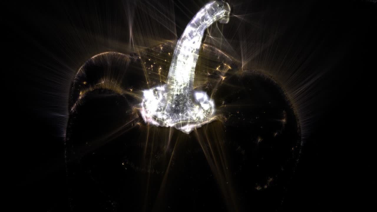 360도 회전하는 단일 벨 페퍼의 루프 가능한 키를리안 오라 영상