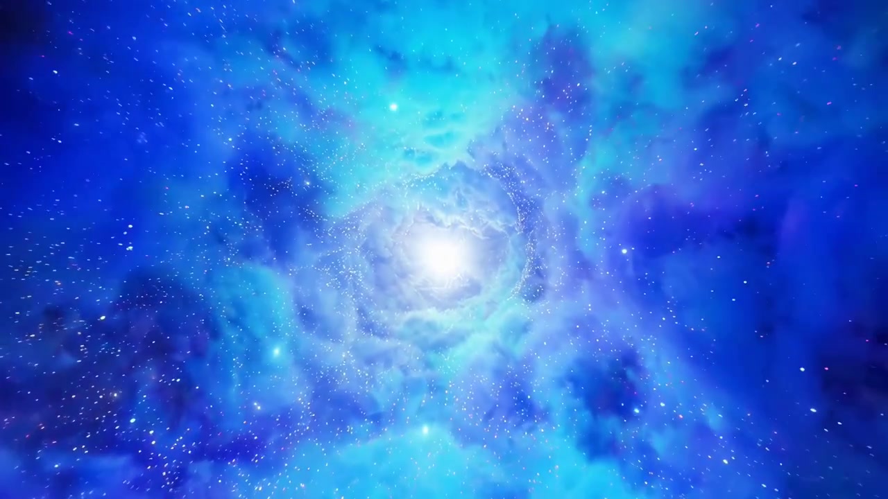 Volando attraverso una vibrante nebulosa cosmica con stelle