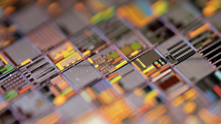 Silicon semiconductor wafer close-up. In electronics, a wafer also called a slice or substrate is a thin slice of semiconductor, a crystalline silicon, used for the fabrication of integrated circuits
