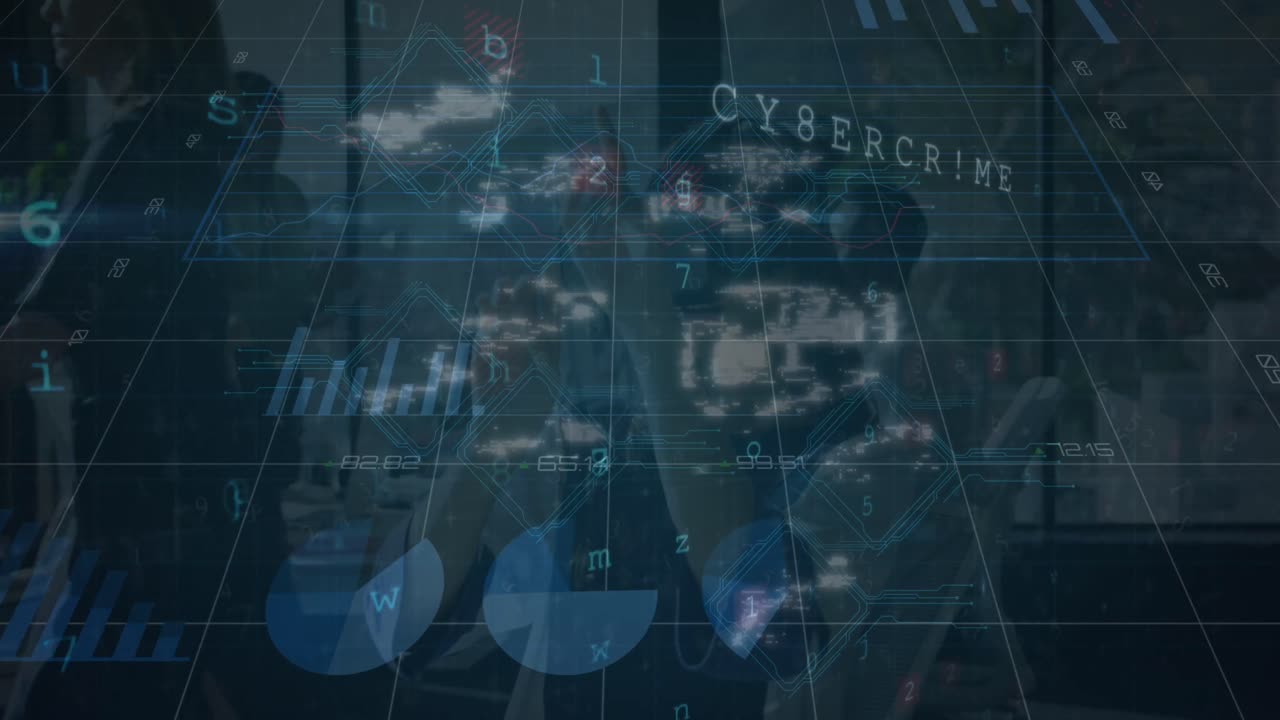 animación del procesamiento de datos financieros en un grupo de empresarios diversos