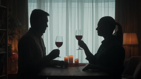 romantic evening with wine