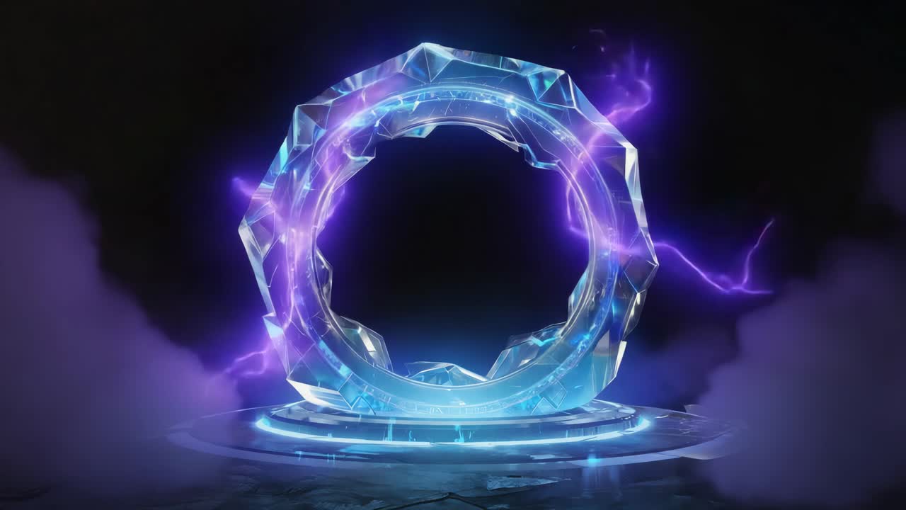 Abstract Sci-Fi Portal with Lightning and Smoke