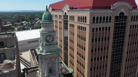 albany clock tower aerial pan to capitol