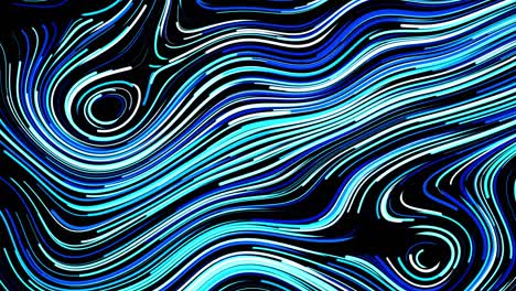 abstract creative looped bg with curled lines like blue trails on surface. lines form swirling pattern like curle noise. abstract 3d looping flowing animation as bright creative festive bg