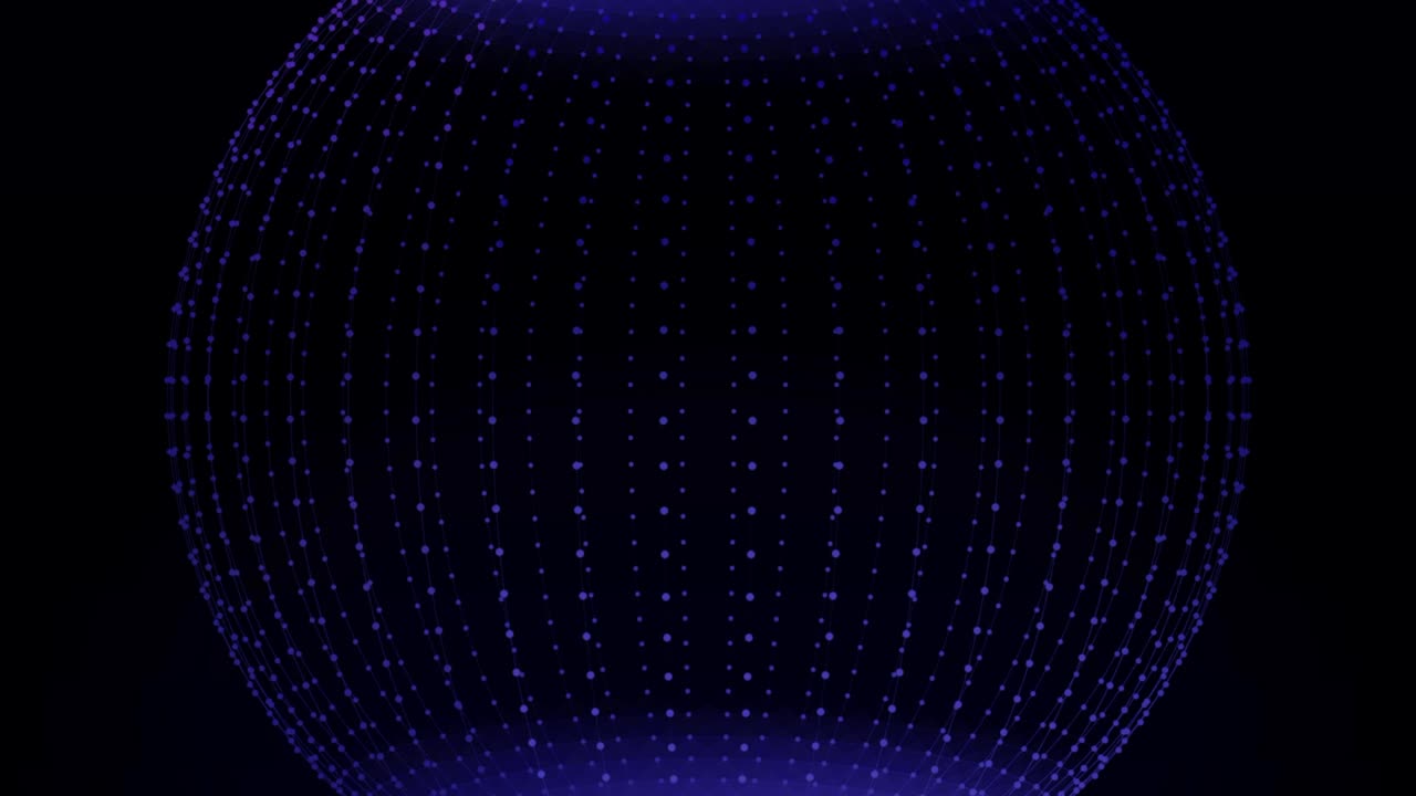 Circle Ball Dots Particle Design. Sphere Of Spinning Points, Particles. Loop animation
