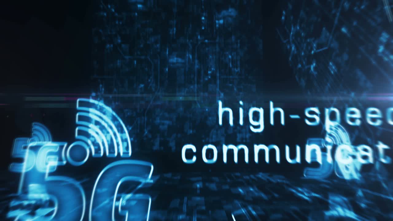 Cyber security and digital network protection symbols loop concept