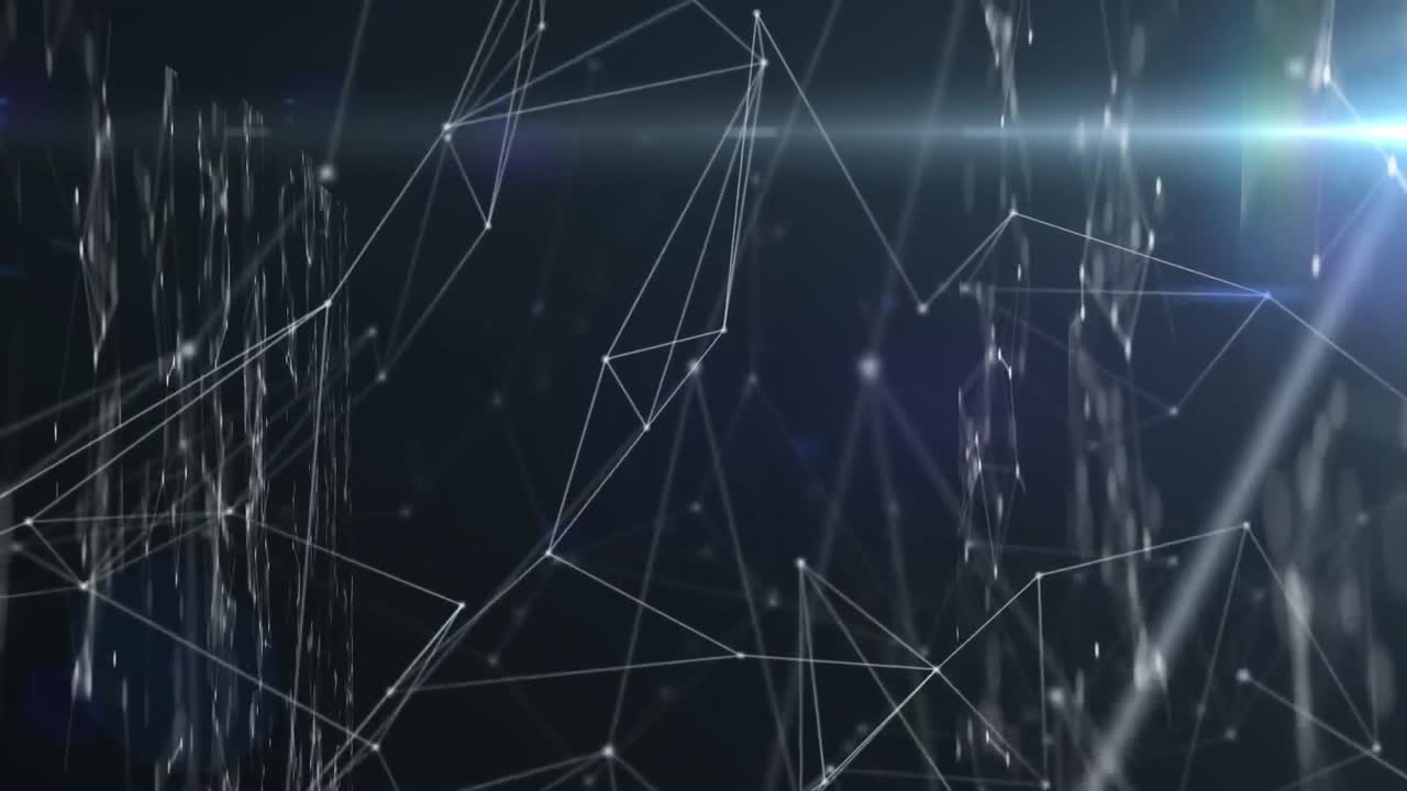 Network of connections against blue background