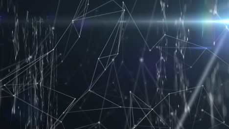 network of connections against blue background
