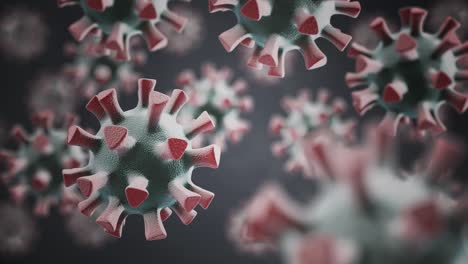 animación en bucle de virus girando alrededor. muchos virus en segundo plano.