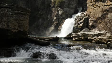 linville falls with smaller falls in foreground