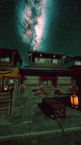 night market under the milky way