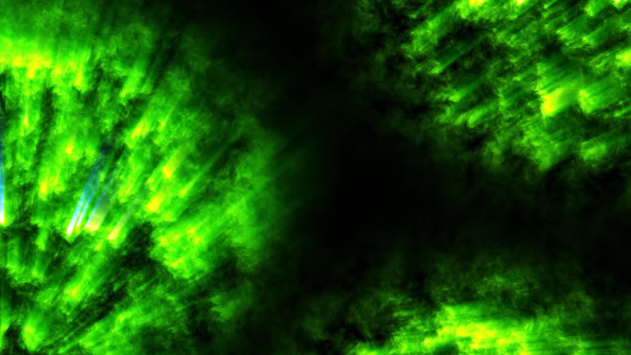 4k fondo de espacio en bucle abstracto como una estrella ardiente de la superficie de la cual emanan rayos. sustancia de ebullición de alta energía, bola mágica o bola de fuego. tema verde de ciencia ficción con rayos de luz 2