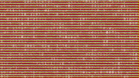 animation of interference and binary coding on red background