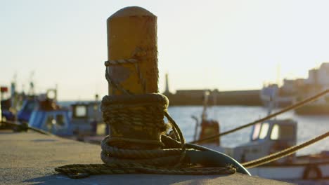 Boat-moored-at-dock-4k